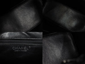 CHANEL シャネル 復刻トート トートバッグ 10番台 ココマーク カーフスキン キルティング ブラック シルバー金具 美品 中古 66575