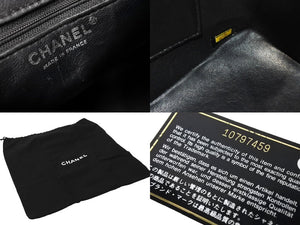 CHANEL シャネル 復刻トート トートバッグ 10番台 ココマーク カーフスキン キルティング ブラック シルバー金具 美品 中古 66575