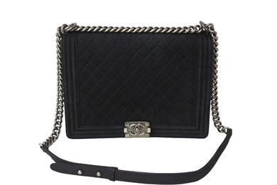CHANEL シャネル ボーイシャネル ラージチェーンショルダー 18番台 キャビアスキン アンティークブラック 美品 中古 66576