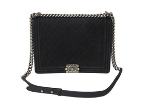 CHANEL シャネル ボーイシャネル ラージチェーンショルダー 18番台 キャビアスキン アンティークブラック 美品 中古 66576