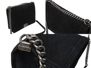 CHANEL シャネル ボーイシャネル ラージチェーンショルダー 18番台 キャビアスキン アンティークブラック 美品 中古 66576