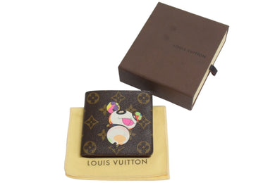 LOUIS VUITTON ルイ ヴィトン × 村上隆 コラボ 二つ折り財布 M61666 ポルトフォイユマルコ モノグラムパンダ 美品 中古 66577