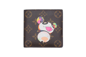 LOUIS VUITTON ルイ ヴィトン × 村上隆 コラボ 二つ折り財布 M61666 ポルトフォイユマルコ モノグラムパンダ 美品 中古 66577