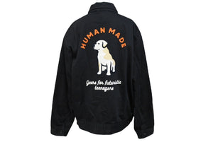 HUMAN MADE ヒューマンメイド ワークジャケット JAPAN製 コットン ブラック ホワイト オレンジ サイズXL 美品 中古 66585