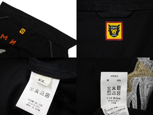 HUMAN MADE ヒューマンメイド ワークジャケット JAPAN製 コットン ブラック ホワイト オレンジ サイズXL 美品 中古 66585