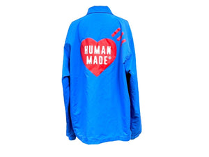 HUMAN MADE ヒューマンメイド ナイロンジャケット DRY ALLS CHINA製 ブルー レッド ホワイト サイズL 美品 中古 66588