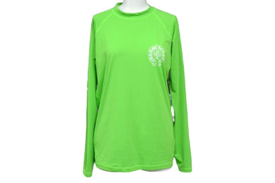 ChromeHearts クロムハーツ Hホースシュー ロングスリーブラッシュガード長袖Tシャツ ライムグリーン サイズM 美品 中古 66592