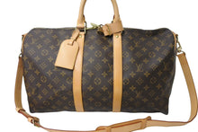 Load image into Gallery viewer, LouisVuitton ルイヴィトン キーポル バンドリエール45 ボストンバッグ ショルダーバッグ M41418 ブラウン ゴールド 美品 中古 66596