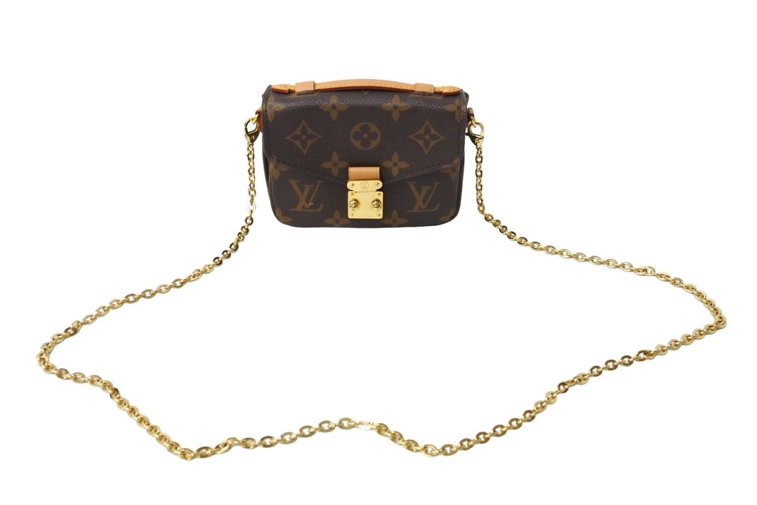 極美品 LouisVuitton ルイヴィトン マイクロメティス ショルダーバッグ M81267 MB1267 モノグラムキャンバス ブラウン 中古 66614