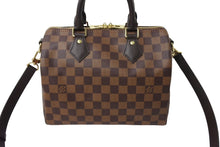 Load image into Gallery viewer, 極美品 LOUIS VUITTON ルイヴィトン ダミエ エベヌ スピーディバンドリエール25 ハンドバッグ ブラウン N41368 中古 66616