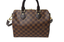 Load image into Gallery viewer, 極美品 LOUIS VUITTON ルイヴィトン ダミエ エベヌ スピーディバンドリエール25 ハンドバッグ ブラウン N41368 中古 66616