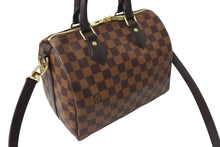 Load image into Gallery viewer, 極美品 LOUIS VUITTON ルイヴィトン ダミエ エベヌ スピーディバンドリエール25 ハンドバッグ ブラウン N41368 中古 66616
