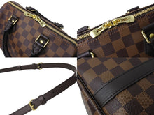 Load image into Gallery viewer, 極美品 LOUIS VUITTON ルイヴィトン ダミエ エベヌ スピーディバンドリエール25 ハンドバッグ ブラウン N41368 中古 66616