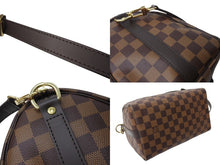 Load image into Gallery viewer, 極美品 LOUIS VUITTON ルイヴィトン ダミエ エベヌ スピーディバンドリエール25 ハンドバッグ ブラウン N41368 中古 66616