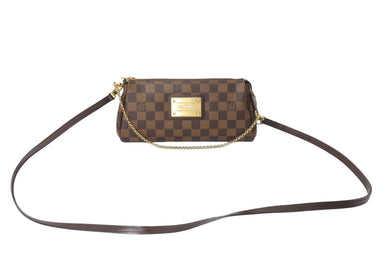 LOUIS VUITTON ルイヴィトン ダミエ エベヌ エヴァ ショルダーバッグ N55213 ブラウン ロゴ 斜め掛け 鞄 美品 中古 66618