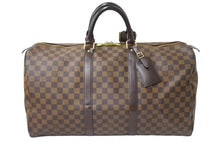 Load image into Gallery viewer, LOUIS VUITTON ルイヴィトン キーポル50 ボストンバッグ N41427 ダミエキャンバス レザー ブラウン 美品 中古 66620