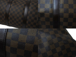 LOUIS VUITTON ルイヴィトン キーポル50 ボストンバッグ N41427 ダミエキャンバス レザー ブラウン 美品 中古 66620