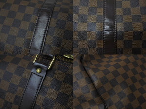 LOUIS VUITTON ルイヴィトン キーポル50 ボストンバッグ N41427 ダミエキャンバス レザー ブラウン 美品 中古 66620