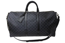 Load image into Gallery viewer, LOUIS VUITTON ルイヴィトン キーポルバンドリエール55 ボストンバッグ N41413 ダミエグラフィット キャンバス ブラック 美品 中古 66622