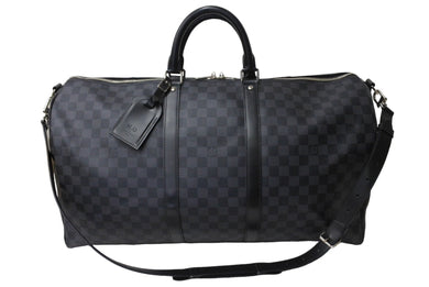 LOUIS VUITTON ルイヴィトン キーポルバンドリエール55 ボストンバッグ N41413 ダミエグラフィット キャンバス ブラック 美品 中古 66622