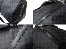 Load image into Gallery viewer, LOUIS VUITTON ルイヴィトン キーポルバンドリエール55 ボストンバッグ N41413 ダミエグラフィット キャンバス ブラック 美品 中古 66622