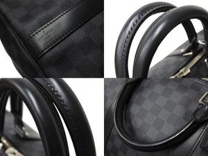 LOUIS VUITTON ルイヴィトン キーポルバンドリエール55 ボストンバッグ N41413 ダミエグラフィット キャンバス ブラック 美品 中古 66622