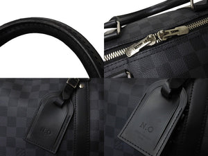 LOUIS VUITTON ルイヴィトン キーポルバンドリエール55 ボストンバッグ N41413 ダミエグラフィット キャンバス ブラック 美品 中古 66622