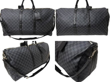 Load image into Gallery viewer, LOUIS VUITTON ルイヴィトン キーポルバンドリエール55 ボストンバッグ N41413 ダミエグラフィット キャンバス ブラック 良品 中古 66623