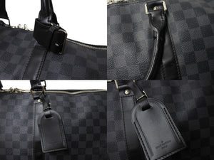 LOUIS VUITTON ルイヴィトン キーポルバンドリエール55 ボストンバッグ N41413 ダミエグラフィット キャンバス ブラック 良品 中古 66623