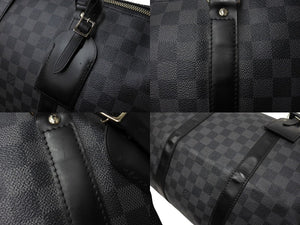 LOUIS VUITTON ルイヴィトン キーポルバンドリエール55 ボストンバッグ N41413 ダミエグラフィット キャンバス ブラック 良品 中古 66623