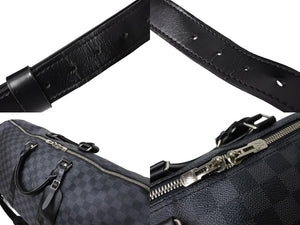 LOUIS VUITTON ルイヴィトン キーポルバンドリエール55 ボストンバッグ N41413 ダミエグラフィット キャンバス ブラック 良品 中古 66623