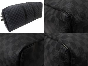 LOUIS VUITTON ルイヴィトン キーポルバンドリエール55 ボストンバッグ N41413 ダミエグラフィット キャンバス ブラック 良品 中古 66623