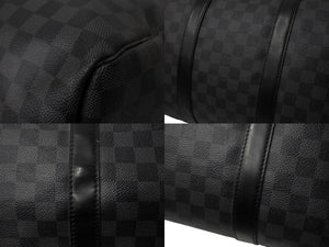 LOUIS VUITTON ルイヴィトン キーポルバンドリエール55 ボストンバッグ N41413 ダミエグラフィット キャンバス ブラック 良品 中古 66623