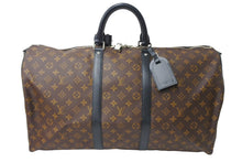 Load image into Gallery viewer, 極美品 LOUIS VUITTON ルイヴィトン キーポルバンドリエール55 ボストンバッグ M56714 モノグラムマカサー ブラウン ブラック 中古 66625