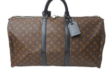 Load image into Gallery viewer, 極美品 LOUIS VUITTON ルイヴィトン キーポルバンドリエール55 ボストンバッグ M56714 モノグラムマカサー ブラウン ブラック 中古 66625