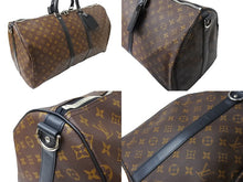 Load image into Gallery viewer, 極美品 LOUIS VUITTON ルイヴィトン キーポルバンドリエール55 ボストンバッグ M56714 モノグラムマカサー ブラウン ブラック 中古 66625