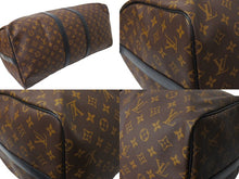 Load image into Gallery viewer, 極美品 LOUIS VUITTON ルイヴィトン キーポルバンドリエール55 ボストンバッグ M56714 モノグラムマカサー ブラウン ブラック 中古 66625