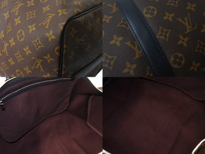 極美品 LOUIS VUITTON ルイヴィトン キーポルバンドリエール55 ボストンバッグ M56714 モノグラムマカサー ブラウン ブラック 中古 66625
