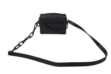 極美品 LOUIS VUITTON ルイヴィトン モノグラム エクリプス ミニソフトトランク ショルダーバッグ M44735 ブラック 中古 66632