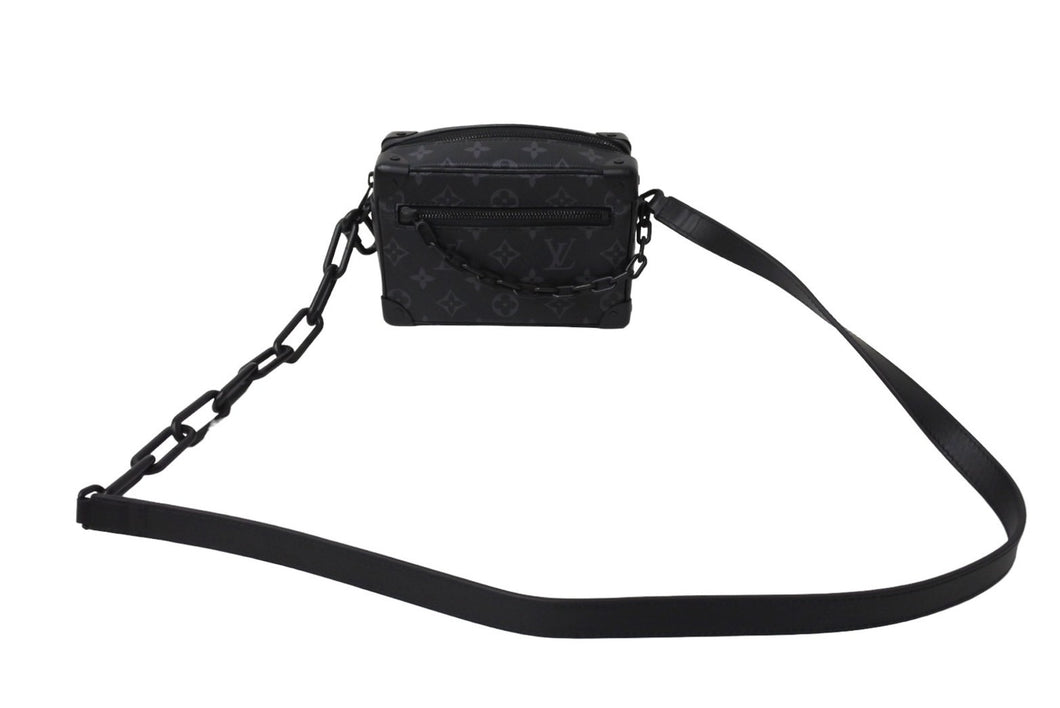 極美品 LOUIS VUITTON ルイヴィトン モノグラム エクリプス ミニソフトトランク ショルダーバッグ M44735 ブラック 中古 66632