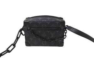 極美品 LOUIS VUITTON ルイヴィトン モノグラム エクリプス ミニソフトトランク ショルダーバッグ M44735 ブラック 中古 66632