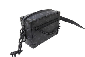 極美品 LOUIS VUITTON ルイヴィトン モノグラム エクリプス ミニソフトトランク ショルダーバッグ M44735 ブラック 中古 66632