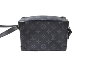極美品 LOUIS VUITTON ルイヴィトン モノグラム エクリプス ミニソフトトランク ショルダーバッグ M44735 ブラック 中古 66632