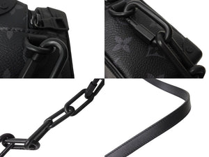 極美品 LOUIS VUITTON ルイヴィトン モノグラム エクリプス ミニソフトトランク ショルダーバッグ M44735 ブラック 中古 66632