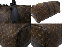 Load image into Gallery viewer, 極美品 LOUIS VUITTON ルイヴィトン キーポルバンドリエール55 ボストンバッグ M56714 モノグラムマカサー ブラウン ブラック 中古 66633