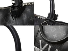Load image into Gallery viewer, LOUIS VUITTON ルイヴィトン キーポル バンドリエール50 ボストンバッグ M43817 モノグラムスプリット ブラック シルバー 美品 中古 66634
