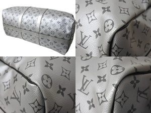 LOUIS VUITTON ルイヴィトン キーポル バンドリエール50 ボストンバッグ M43817 モノグラムスプリット ブラック シルバー 美品 中古 66634