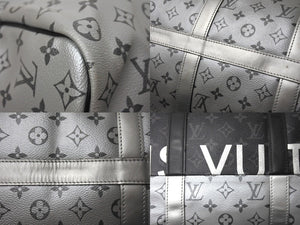 LOUIS VUITTON ルイヴィトン キーポル バンドリエール50 ボストンバッグ M43817 モノグラムスプリット ブラック シルバー 美品 中古 66634