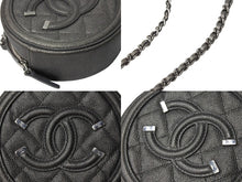 Load image into Gallery viewer, 極美品 CHANEL シャネル CCフィグリー チェーン ショルダーバッグ 26番台 グレー キャビアスキン シルバー金具 ココマーク ロゴ 中古 66637