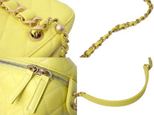 Load image into Gallery viewer, 新品同様 CHANEL シャネル ココマーク バニティ 2WAYショルダーバッグ ラムスキン 22AW AS3357 イエロー ゴールド金具 中古 66640